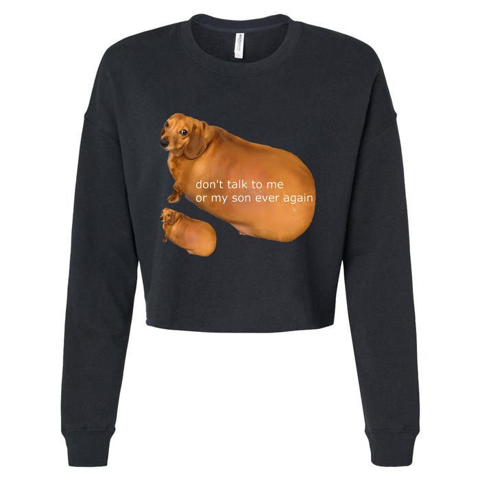 Funny DonT Talk To Me Or My Son Ever Again Geek Dog Meme Cropped Pullover Crew