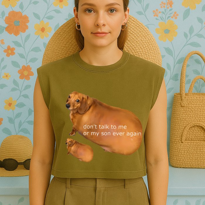 Funny DonT Talk To Me Or My Son Ever Again Geek Dog Meme Garment-Dyed Women's Muscle Tee