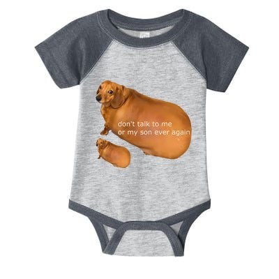 Funny DonT Talk To Me Or My Son Ever Again Geek Dog Meme Infant Baby Jersey Bodysuit