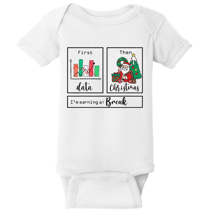 First Data Then Christmas I'm Earning A Break Psychologist Baby Bodysuit