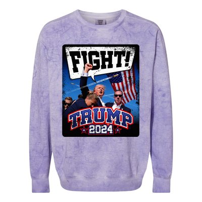 Fight! Donald Trump 2024 Supporters Political Product Colorblast Crewneck Sweatshirt