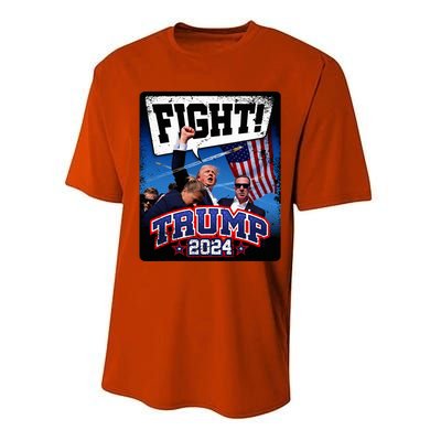 Fight! Donald Trump 2024 Supporters Political Product Performance Sprint T-Shirt