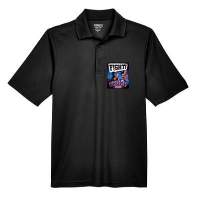 Fight! Donald Trump 2024 Supporters Political Product Men's Origin Performance Pique Polo