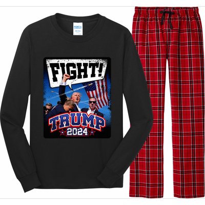 Fight! Donald Trump 2024 Supporters Political Product Long Sleeve Pajama Set