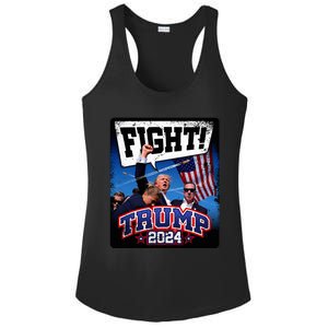 Fight! Donald Trump 2024 Supporters Political Product Ladies PosiCharge Competitor Racerback Tank