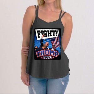 Fight! Donald Trump 2024 Supporters Political Product Women's Strappy Tank