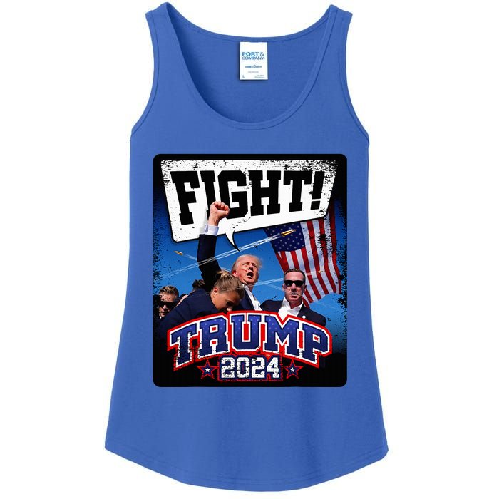 Fight! Donald Trump 2024 Supporters Political Product Ladies Essential Tank