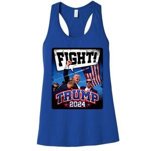 Fight! Donald Trump 2024 Supporters Political Product Women's Racerback Tank