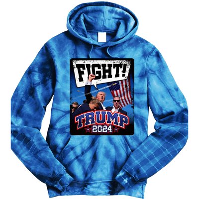 Fight! Donald Trump 2024 Supporters Political Product Tie Dye Hoodie