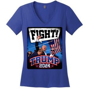 Fight! Donald Trump 2024 Supporters Political Product Women's V-Neck T-Shirt