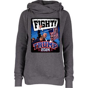 Fight! Donald Trump 2024 Supporters Political Product Womens Funnel Neck Pullover Hood