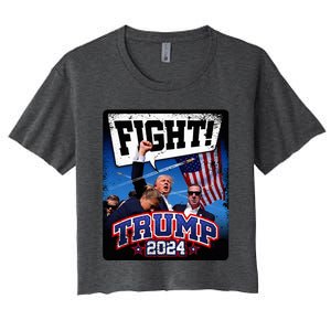 Fight! Donald Trump 2024 Supporters Political Product Women's Crop Top Tee