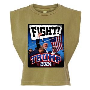 Fight! Donald Trump 2024 Supporters Political Product Garment-Dyed Women's Muscle Tee