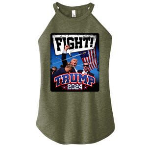 Fight! Donald Trump 2024 Supporters Political Product Women's Perfect Tri Rocker Tank