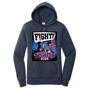 Fight! Donald Trump 2024 Supporters Political Product Women's Pullover Hoodie