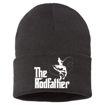 Father's Day The Rodfather Gift Fishing Dad Sustainable Knit Beanie