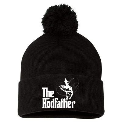 Father's Day The Rodfather Gift Fishing Dad Pom Pom 12in Knit Beanie