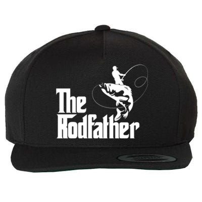 Father's Day The Rodfather Gift Fishing Dad Wool Snapback Cap