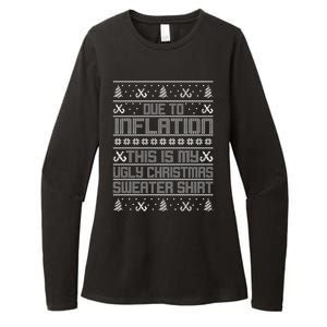 Funny Due To Inflation This Is My Ugly Christmas Sweater Womens CVC Long Sleeve Shirt