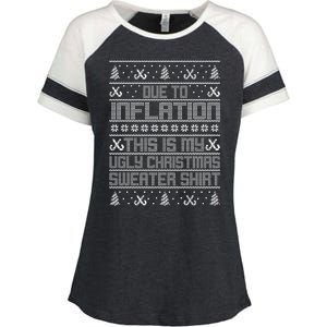 Funny Due To Inflation This Is My Ugly Christmas Sweater Enza Ladies Jersey Colorblock Tee