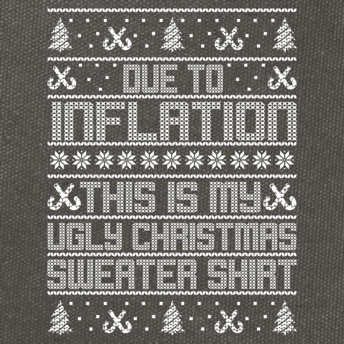 Funny Due To Inflation This Is My Ugly Christmas Sweater Cotton Canvas Backpack