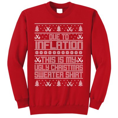 Funny Due To Inflation This Is My Ugly Christmas Sweater Sweatshirt