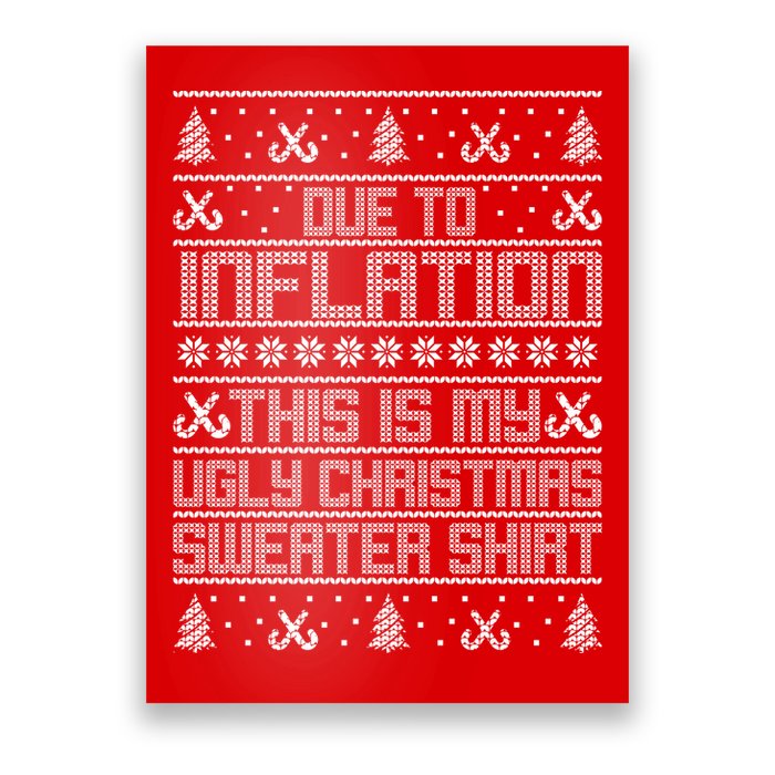 Funny Due To Inflation This Is My Ugly Christmas Sweater Poster