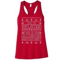 Funny Due To Inflation This Is My Ugly Christmas Sweater Women's Racerback Tank