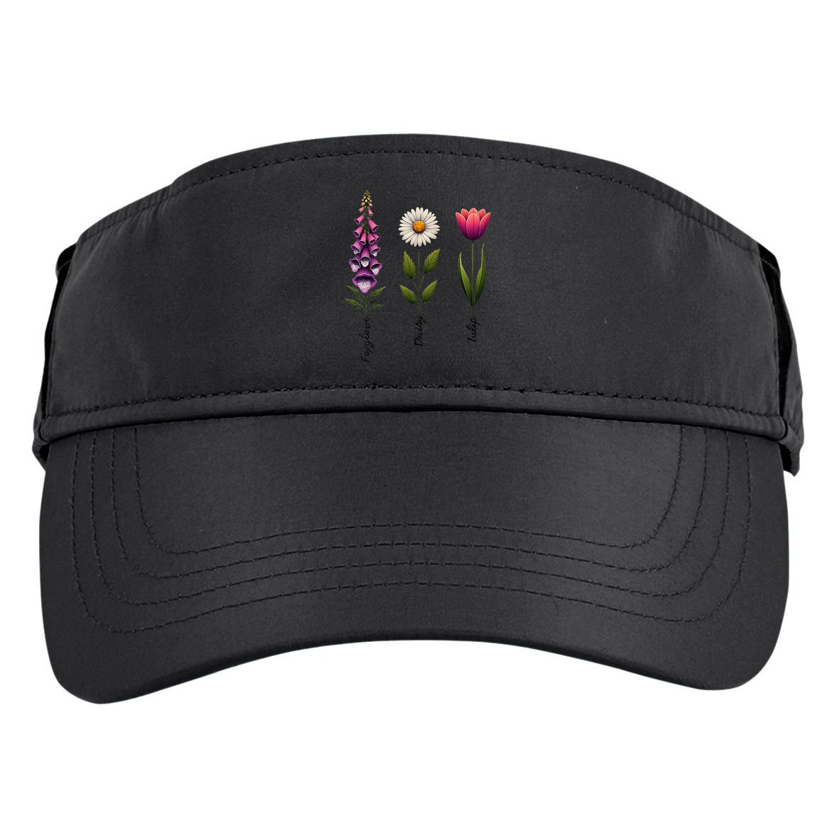Foxglove Daisy Tulip Floral Adult Drive Performance Visor