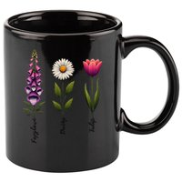 Foxglove Daisy Tulip Floral 11oz C Handle Ceramic Mug