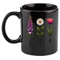 Foxglove Daisy Tulip Floral 11oz C Handle Ceramic Mug