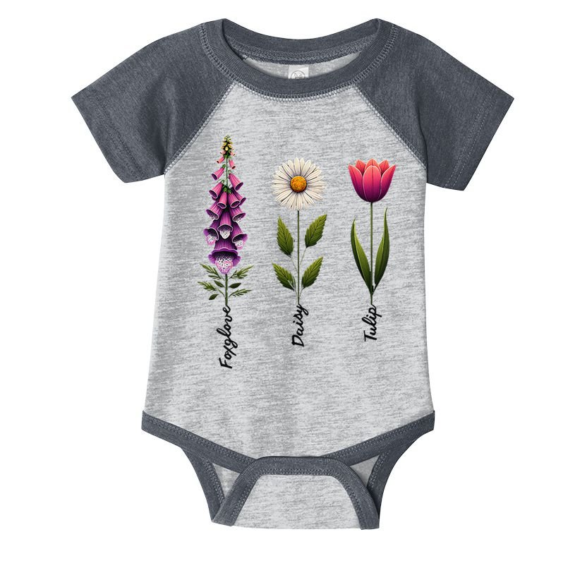 Foxglove Daisy Tulip Floral Infant Baby Jersey Bodysuit