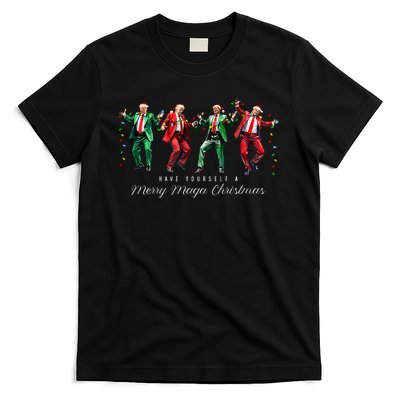 Funny Dancing Trump Merry Maga Christmas President 2024 T-Shirt