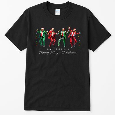 Funny Dancing Trump Merry Maga Christmas President 2024 Tall T-Shirt