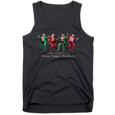 Funny Dancing Trump Merry Maga Christmas President 2024 Tank Top