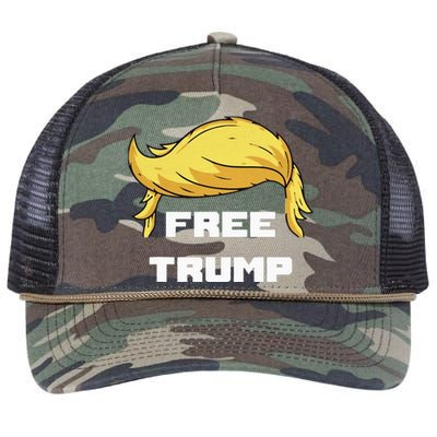 Free Donald Trump Republican Support Retro Rope Trucker Hat Cap