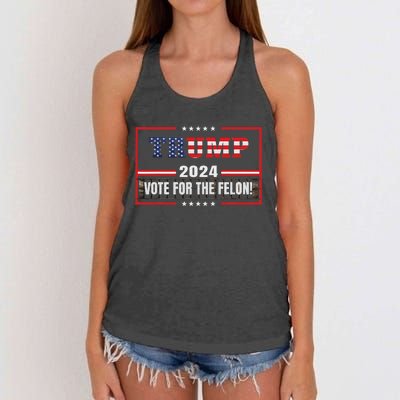 Funny Donald Trump Supporter 2024 Vote For The Felon Women's Knotted Racerback Tank