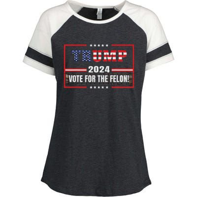 Funny Donald Trump Supporter 2024 Vote For The Felon Enza Ladies Jersey Colorblock Tee