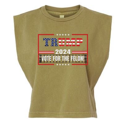 Funny Donald Trump Supporter 2024 Vote For The Felon Garment-Dyed Women's Muscle Tee