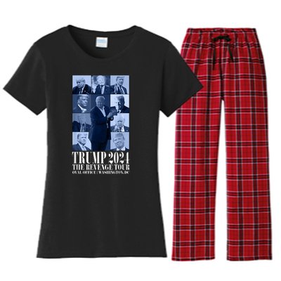 Funny Donald Trump The Revenge 2024 Ultra Maga Women's Flannel Pajama Set