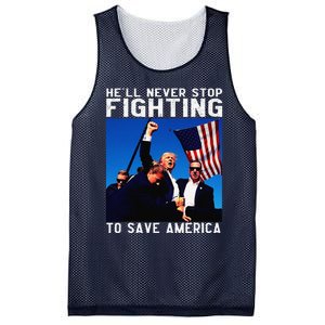 Funny Donald Trump HeLl Never Stop Fighting To Save America Mesh Reversible Basketball Jersey Tank