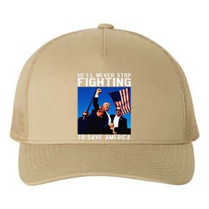 Funny Donald Trump HeLl Never Stop Fighting To Save America Yupoong Adult 5-Panel Trucker Hat