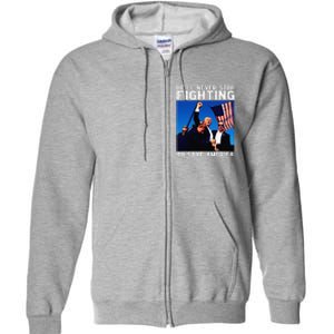 Funny Donald Trump HeLl Never Stop Fighting To Save America Full Zip Hoodie