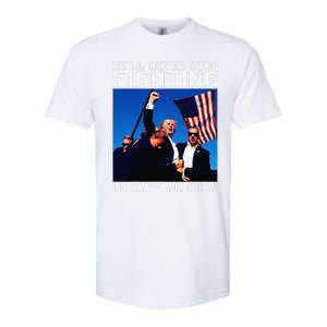 Funny Donald Trump HeLl Never Stop Fighting To Save America Softstyle CVC T-Shirt