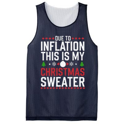 Funny Due To Inflation Ugly Christmas Sweaters Mesh Reversible Basketball Jersey Tank