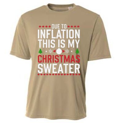 Funny Due To Inflation Ugly Christmas Sweaters Cooling Performance Crew T-Shirt