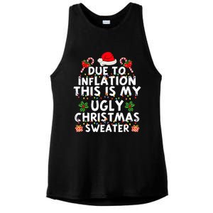 Funny Due To Inflation This Is My Ugly Sweater For Christmas Ladies PosiCharge Tri-Blend Wicking Tank