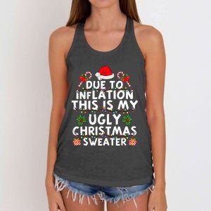 Funny Due To Inflation This Is My Ugly Sweater For Christmas Women's Knotted Racerback Tank