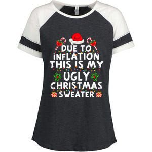 Funny Due To Inflation This Is My Ugly Sweater For Christmas Enza Ladies Jersey Colorblock Tee