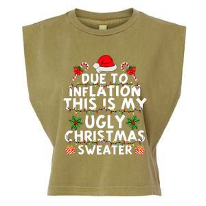 Funny Due To Inflation This Is My Ugly Sweater For Christmas Garment-Dyed Women's Muscle Tee